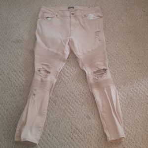 Tan skinny flex jeans